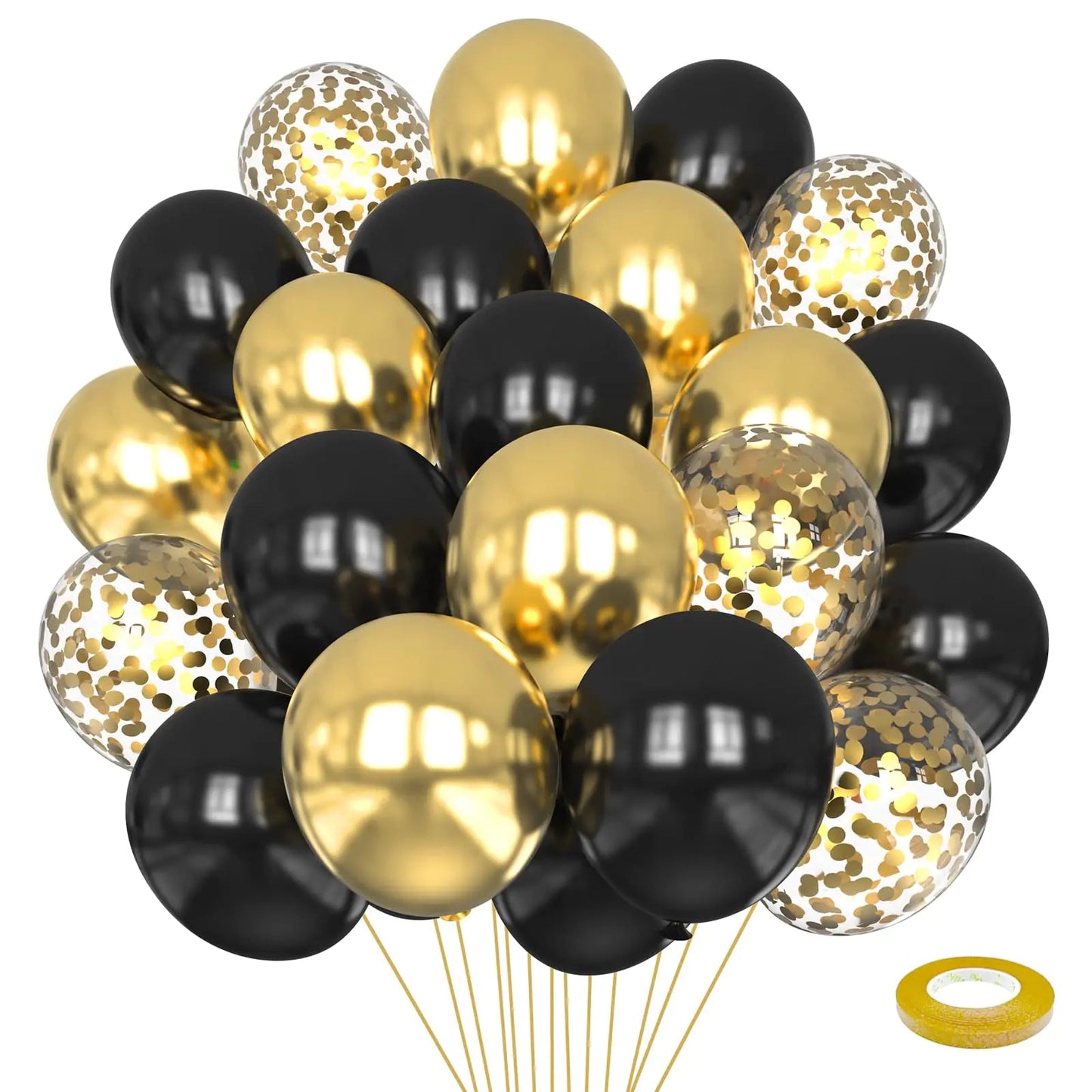 Mobacurty Black & Gold Balloon Set (76 Pcs) Trendify Shops