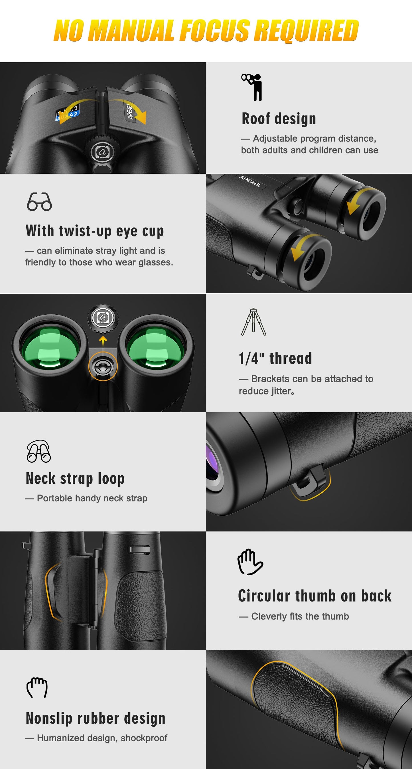 Civilian 10x42 Autofocus Telescope Binoculars Pet Essentials-6