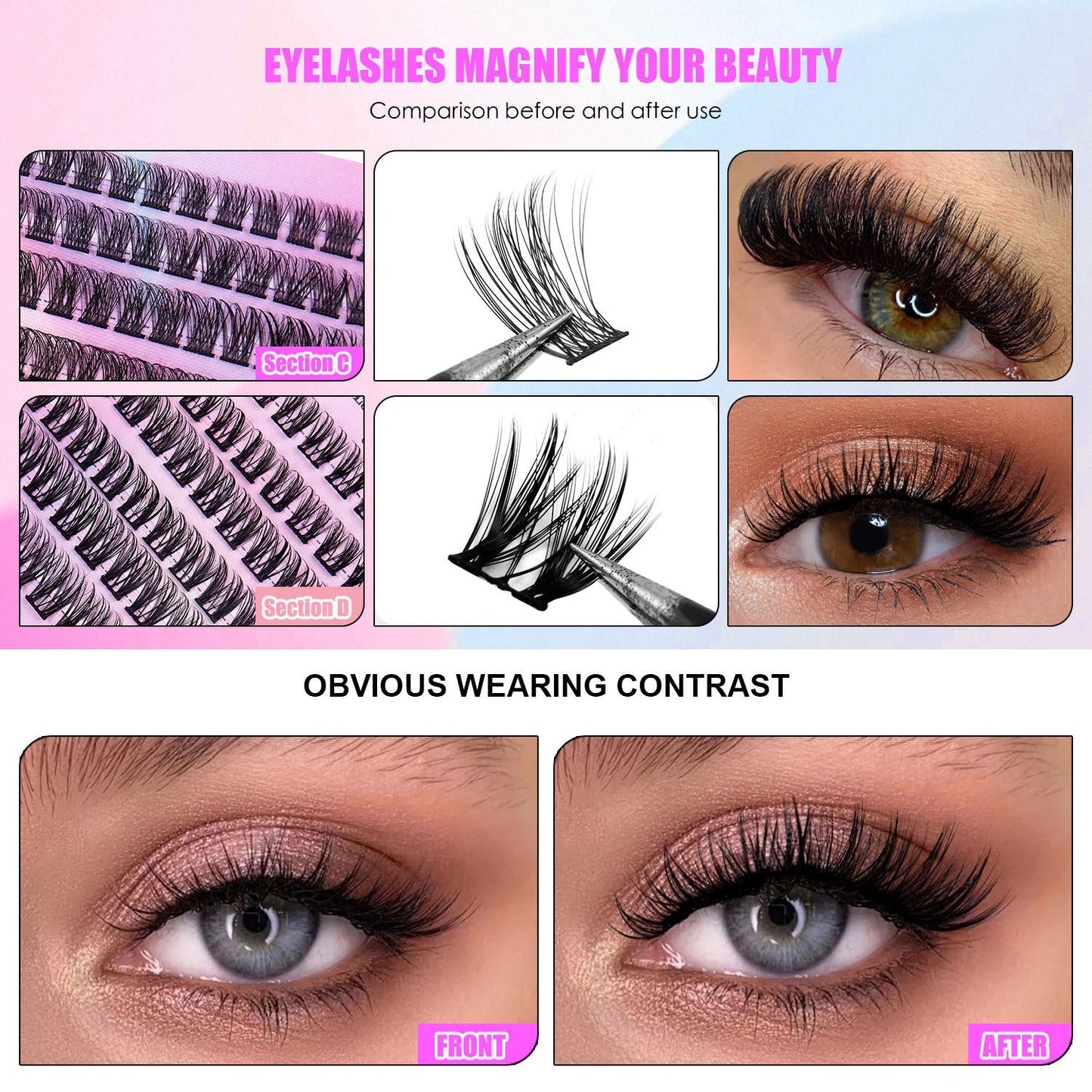 12 Rows Of 150 Segmented Lashes In Clusters Pet Essentials-6