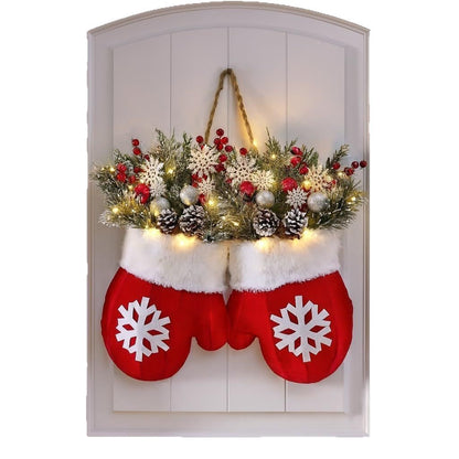 Glittering Christmas Gloves Wreath Christmas Wreath Pet Essentials-6