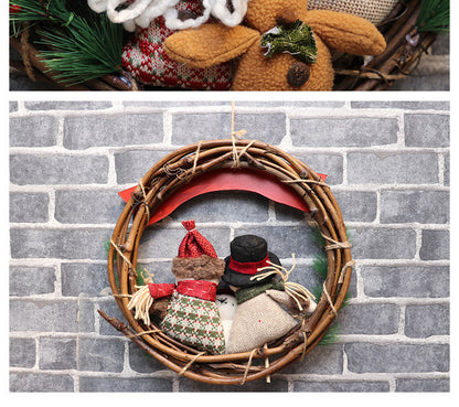 Wreath Christmas Vine Circle Pendant  Door Hanger Pet Essentials-6