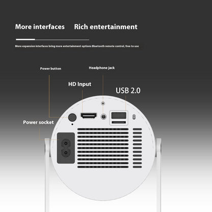 Portable Projector Small Straight Projector For Home Use 180 Degrees Projection Angle Automatic Focus Home Video Projector Pet Essentials-6