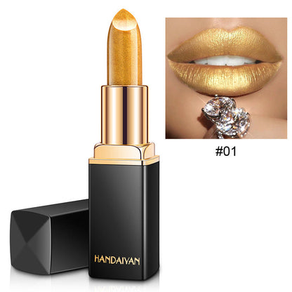 Shiny Metallic Lipstick Pearlescent Color Temperature Change Lipstick Gilt Lipstick Pet Essentials-6