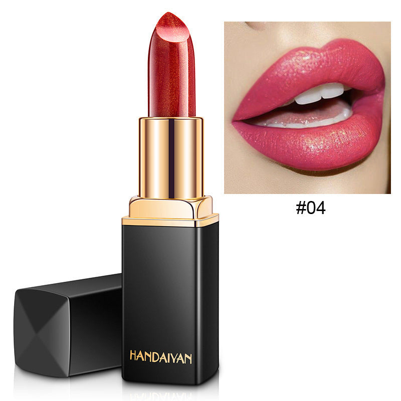 Shiny Metallic Lipstick Pearlescent Color Temperature Change Lipstick Gilt Lipstick Pet Essentials-6