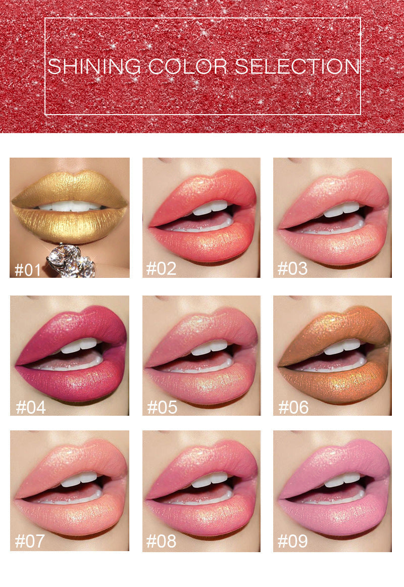 Shiny Metallic Lipstick Pearlescent Color Temperature Change Lipstick Gilt Lipstick Pet Essentials-6