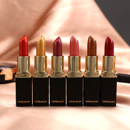 Shiny Metallic Lipstick Pearlescent Color Temperature Change Lipstick Gilt Lipstick Pet Essentials-6