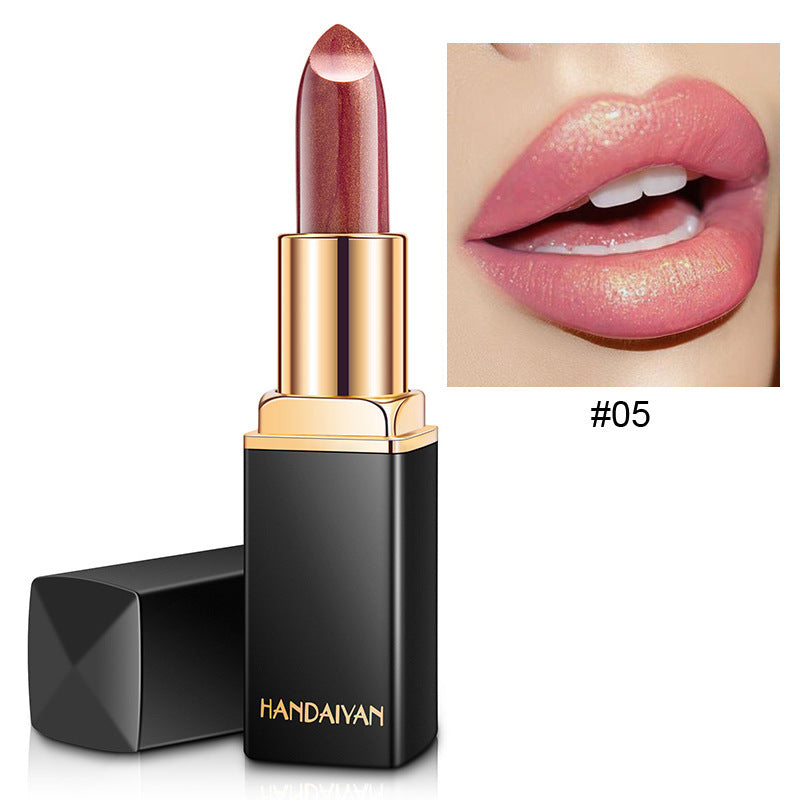 Shiny Metallic Lipstick Pearlescent Color Temperature Change Lipstick Gilt Lipstick Pet Essentials-6