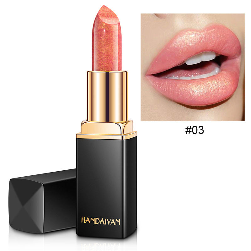 Shiny Metallic Lipstick Pearlescent Color Temperature Change Lipstick Gilt Lipstick Pet Essentials-6