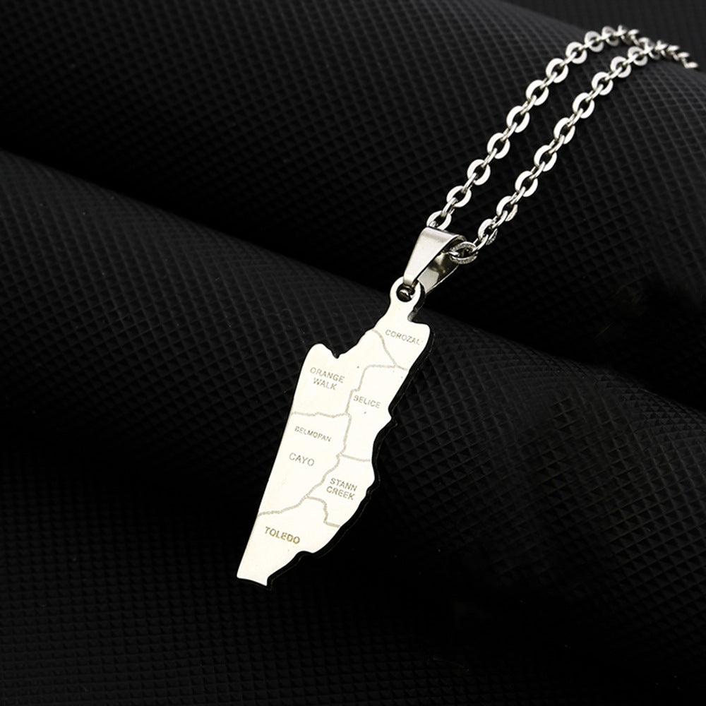 European And American Fashion Belizean Map And City Pendant Items Pet Essentials-6