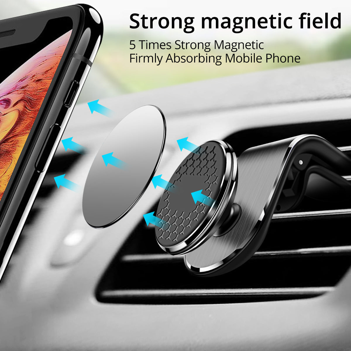 Magnetic Car Phone Holder Air Vent Magnet Mount Smartphone Phone Holder Car Rotation Bracket Pet Essentials-6