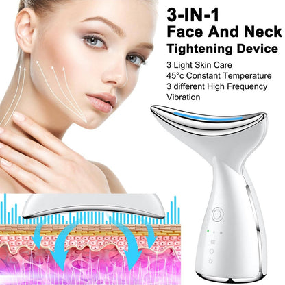 Face And Neck Tightening Device, Firm And Tightens Sagging Skin Face Neck Massager, Beauty Facial Massager For Women And Men - White Pet Essentials-6