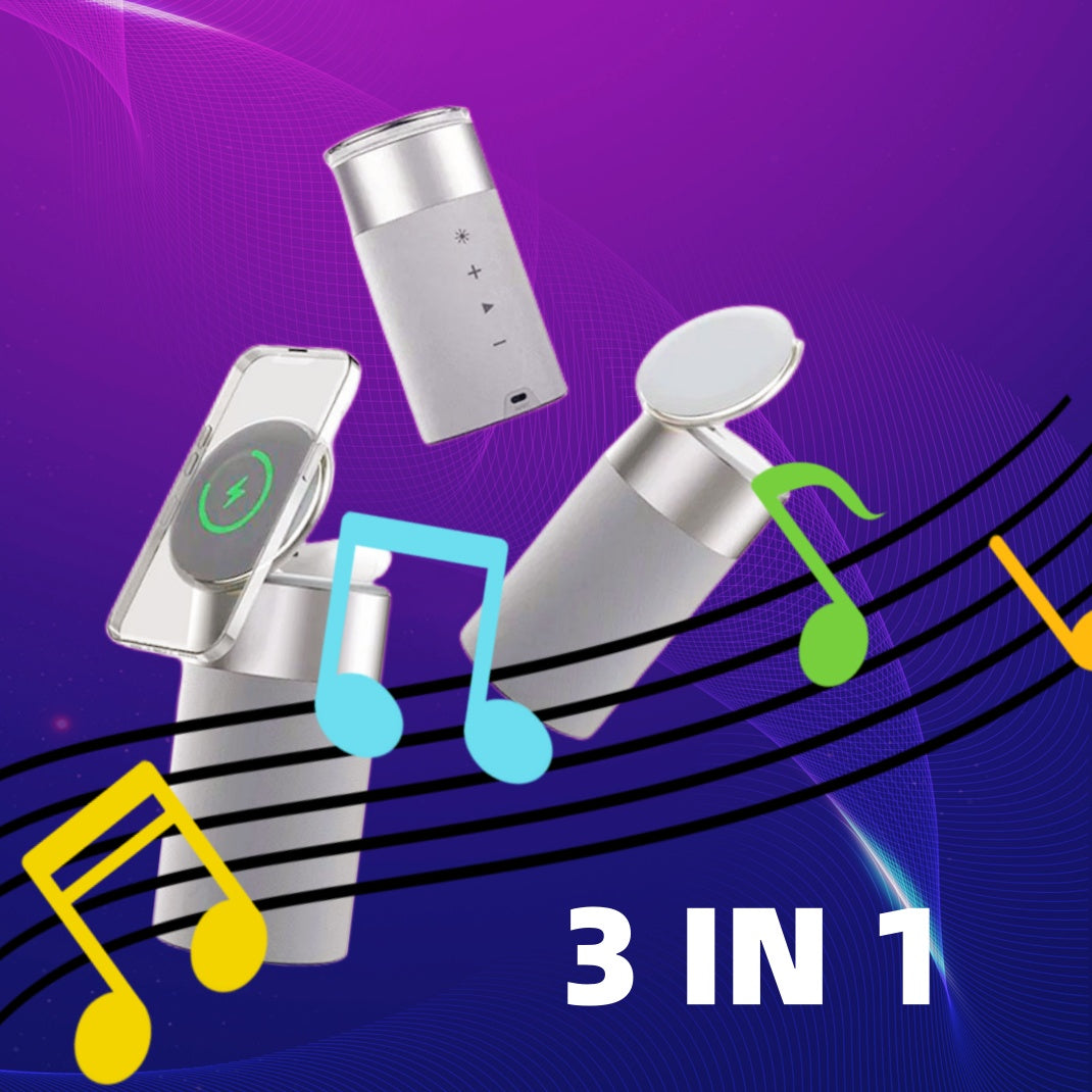 3 In 1 Multi-Function IPhone And AirPods Wireless Charger Portable Bluetooth Speaker With Touch Lamp For Home And Office Pet Essentials-6