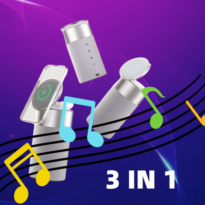 3 In 1 Multi-Function IPhone And AirPods Wireless Charger Portable Bluetooth Speaker With Touch Lamp For Home And Office Pet Essentials-6