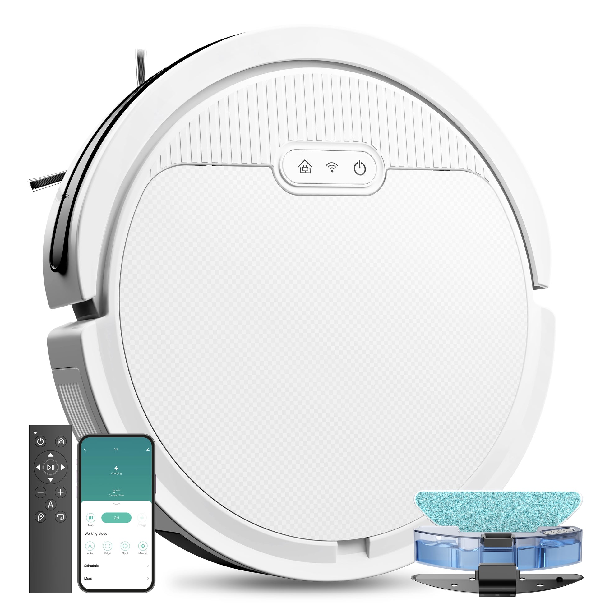Robot Vacuum And Mop, 3 In 1 Combo Cleaner For Home With Pet Hair And Hard Floor, 5000Pa Suction, 120 Mins Run Time,Self-Charging,Super Thin Body Pet Essentials-6