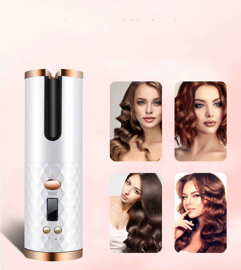 Rechargeable Automatic Hair Curler Women Portable Hair Curling Iron LCD Display Ceramic Curly Rotating Curling Wave Styer Pet Essentials-6
