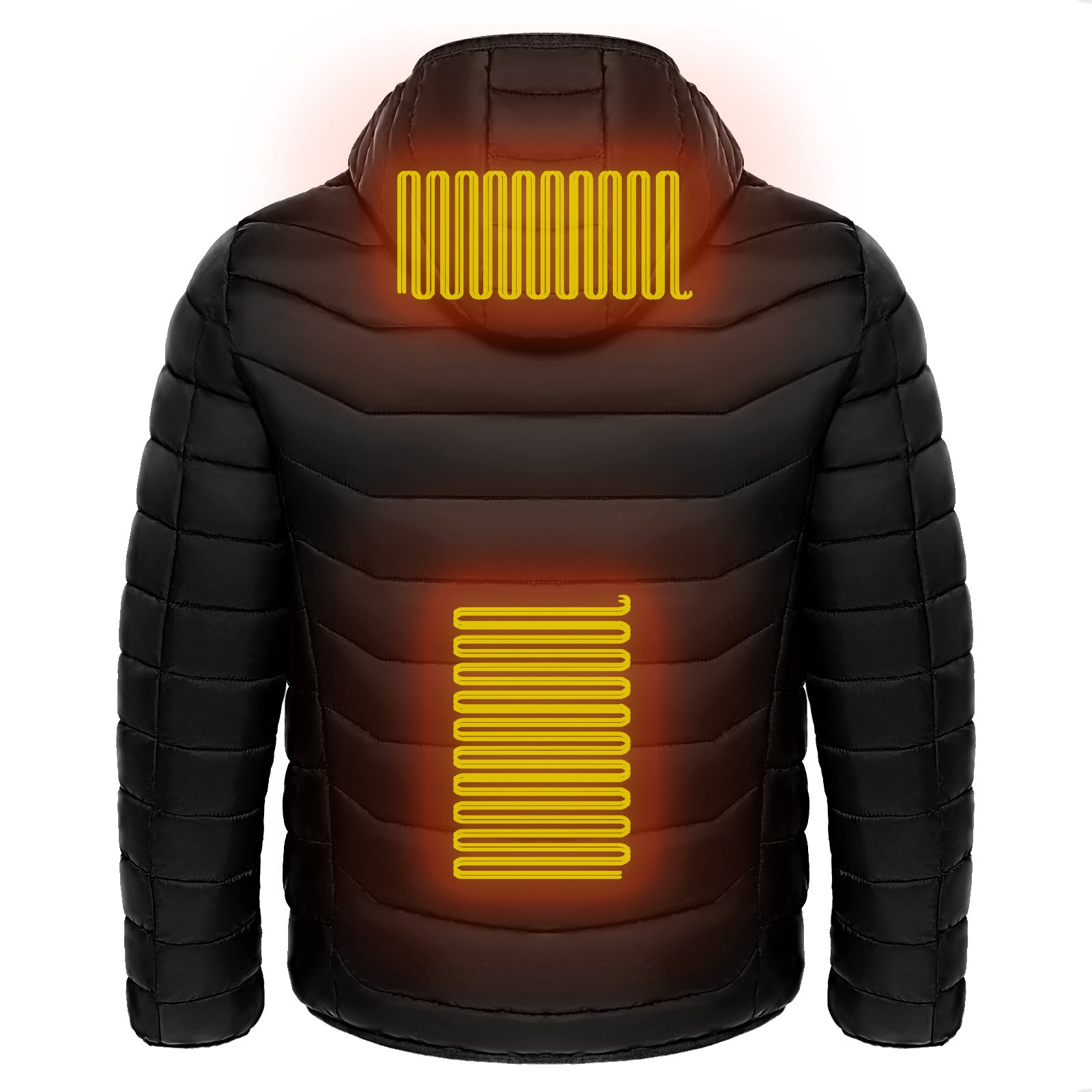 Men Heated Puffer Jacket Electric Heating Coat Insulated Hood Windbreaker 9Heat Zones Trendify Shops