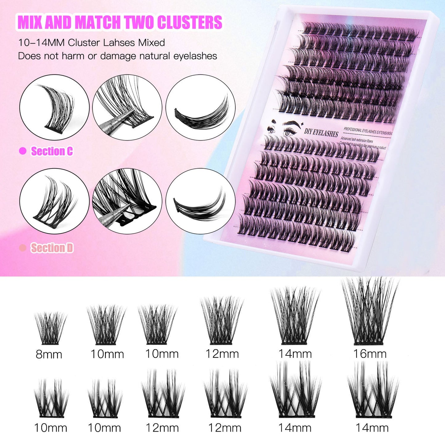 12 Rows Of 150 Segmented Lashes In Clusters Pet Essentials-6