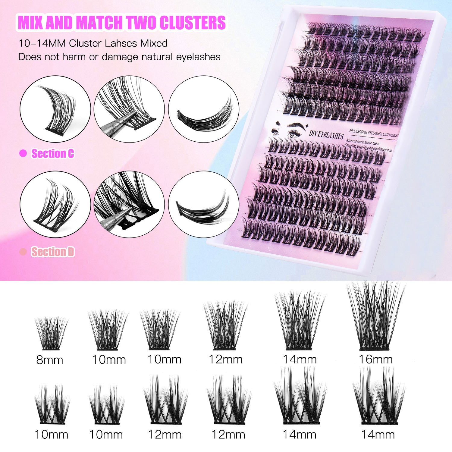 12 Rows Of 150 Segmented Lashes In Clusters Pet Essentials-6