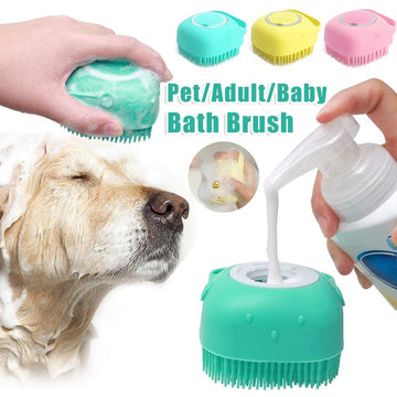 Silicone Dog Bath Massage Gloves Brush Pet Cat Bathroom Cleaning Tool Comb Brush For Dog Can Pour Shampoo Dog Grooming Supplies Pet Essentials-6