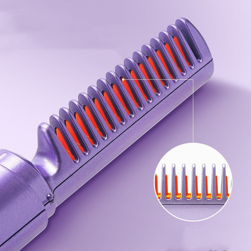 Professional Wireless Hair Straightener Curler Comb Fast Heating Negative Ion Straightening Curling Brush Hair Styling Tools Pet Essentials-6