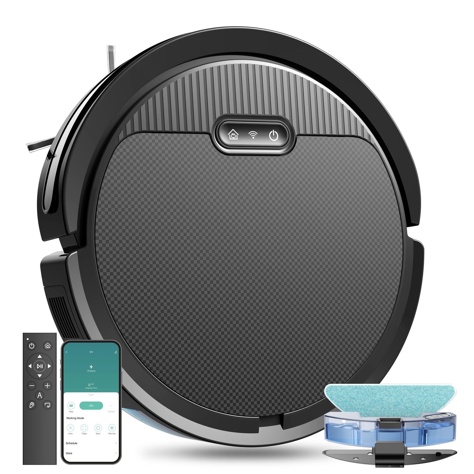 Robot Vacuum And Mop, 3 In 1 Combo Cleaner For Home With Pet Hair And Hard Floor, 5000Pa Suction, 120 Mins Run Time,Self-Charging,Super Thin Body Pet Essentials-6