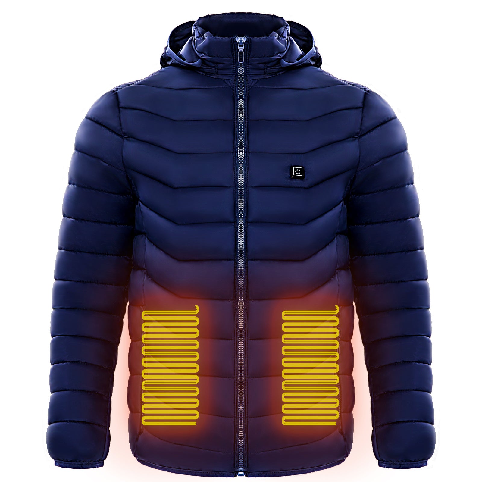 Men Heated Puffer Jacket Electric Heating Coat Insulated Hood Windbreaker 9Heat Zones Trendify Shops