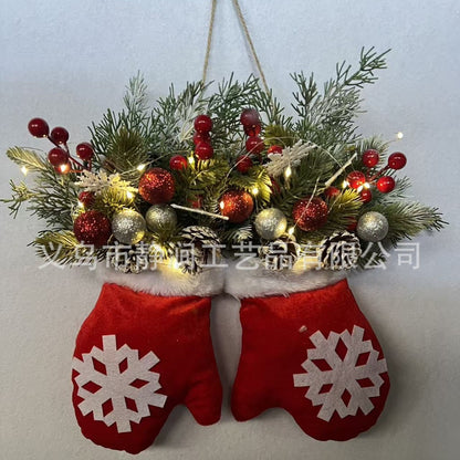 Glittering Christmas Gloves Wreath Christmas Wreath Pet Essentials-6