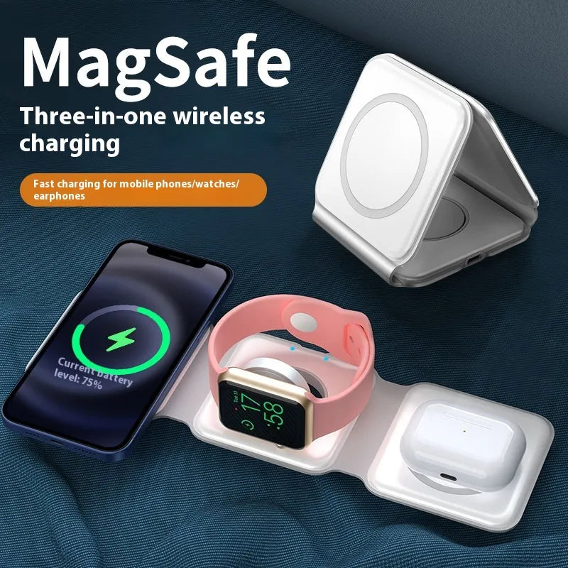 3 In 1 Magnetic Wireless Charging Folding Mobile Phone Holder Trendify Shops