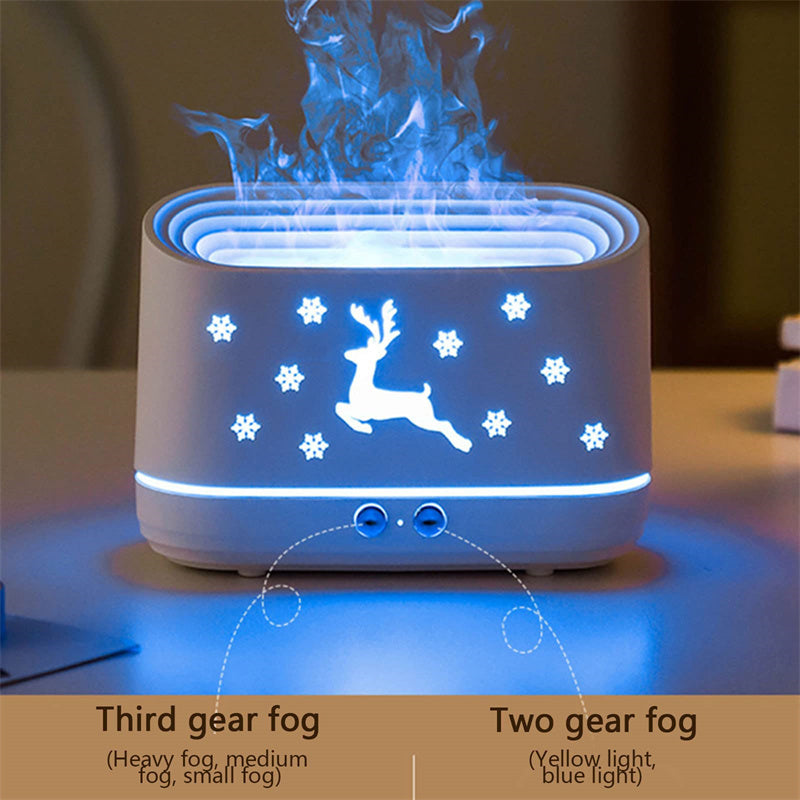Elk Flame Humidifier Diffuser Mute Household Atmosphere Lamp Christmas Home Decorations Pet Essentials-6