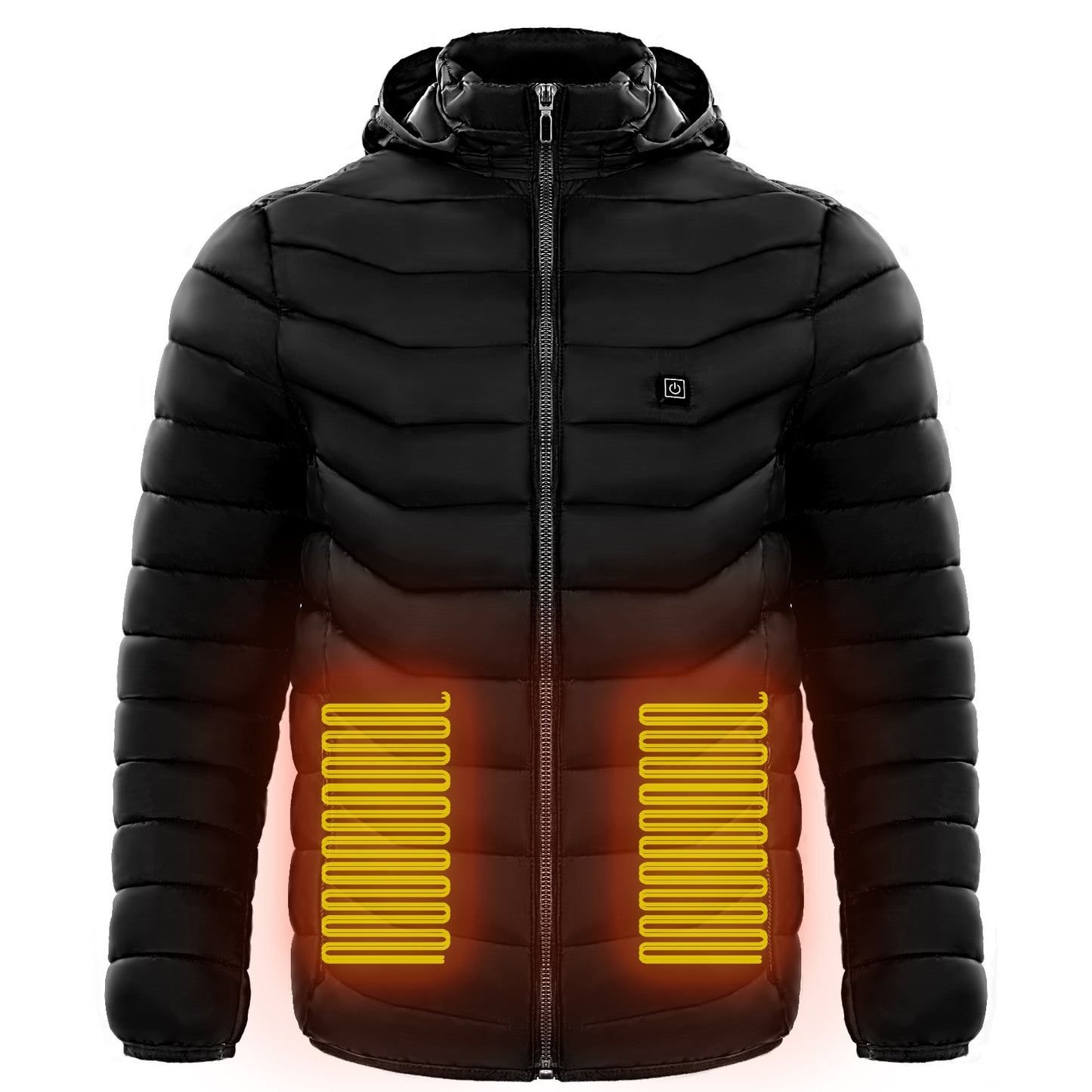 Men Heated Puffer Jacket Electric Heating Coat Insulated Hood Windbreaker 9Heat Zones Trendify Shops