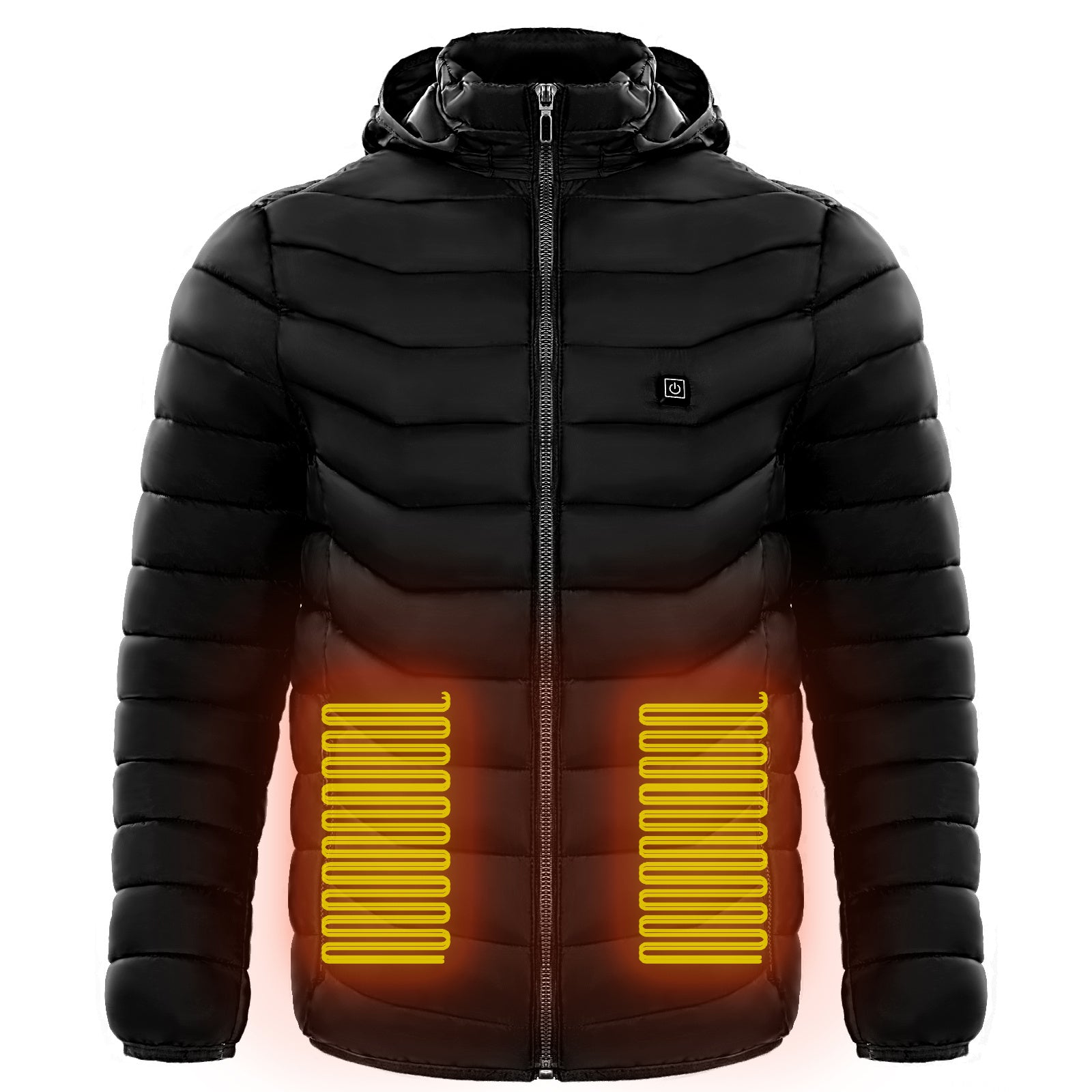 Men Heated Puffer Jacket Electric Heating Coat Insulated Hood Windbreaker 9Heat Zones Trendify Shops
