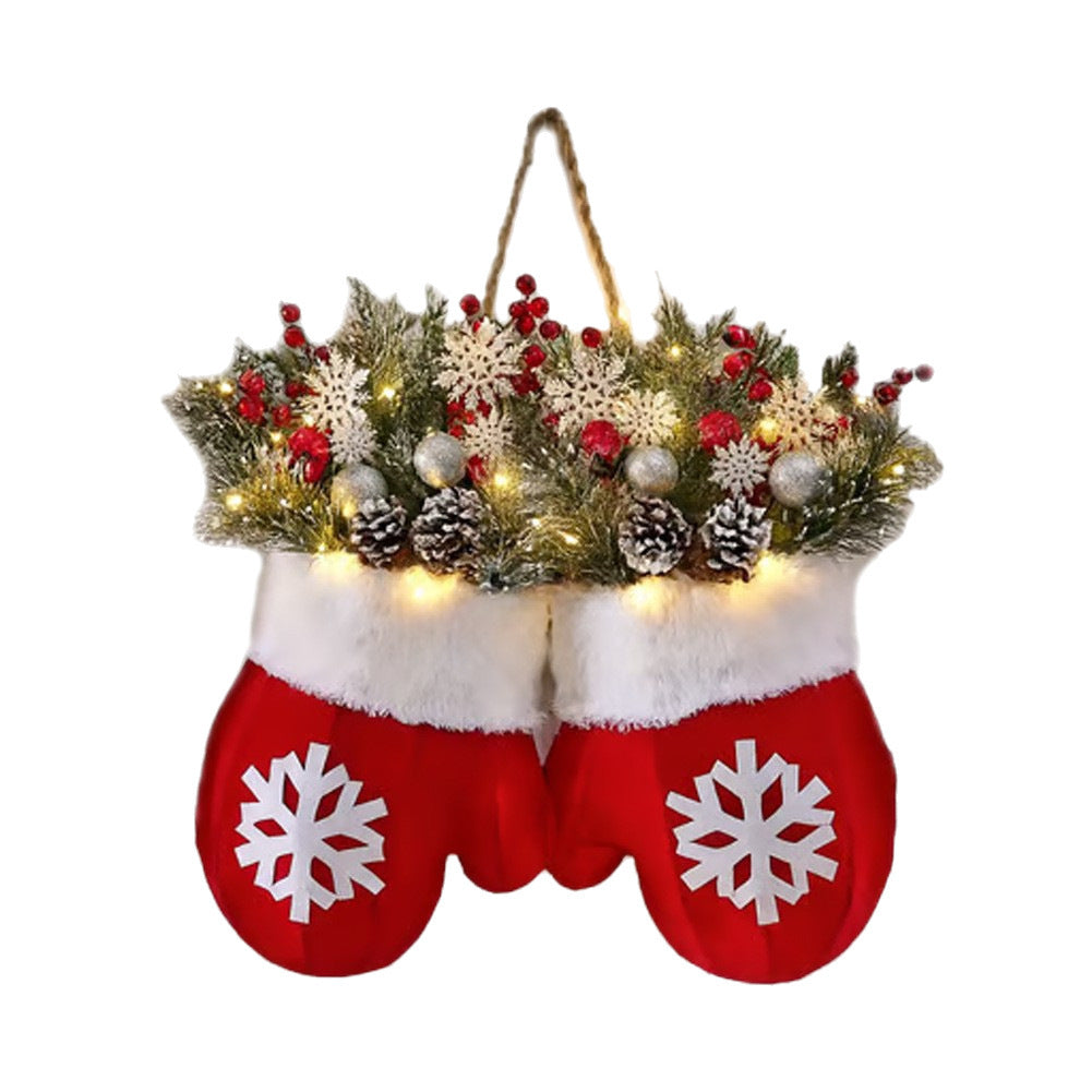 Glittering Christmas Gloves Wreath Christmas Wreath Pet Essentials-6