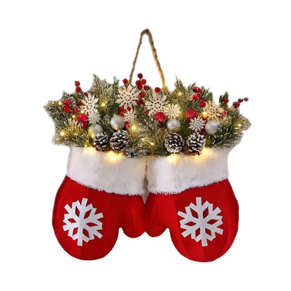 Glittering Christmas Gloves Wreath Christmas Wreath Pet Essentials-6