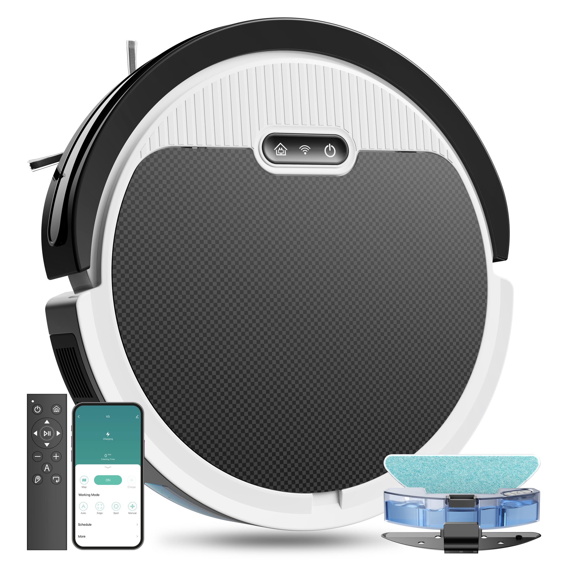 Robot Vacuum And Mop, 3 In 1 Combo Cleaner For Home With Pet Hair And Hard Floor, 5000Pa Suction, 120 Mins Run Time,Self-Charging,Super Thin Body Pet Essentials-6