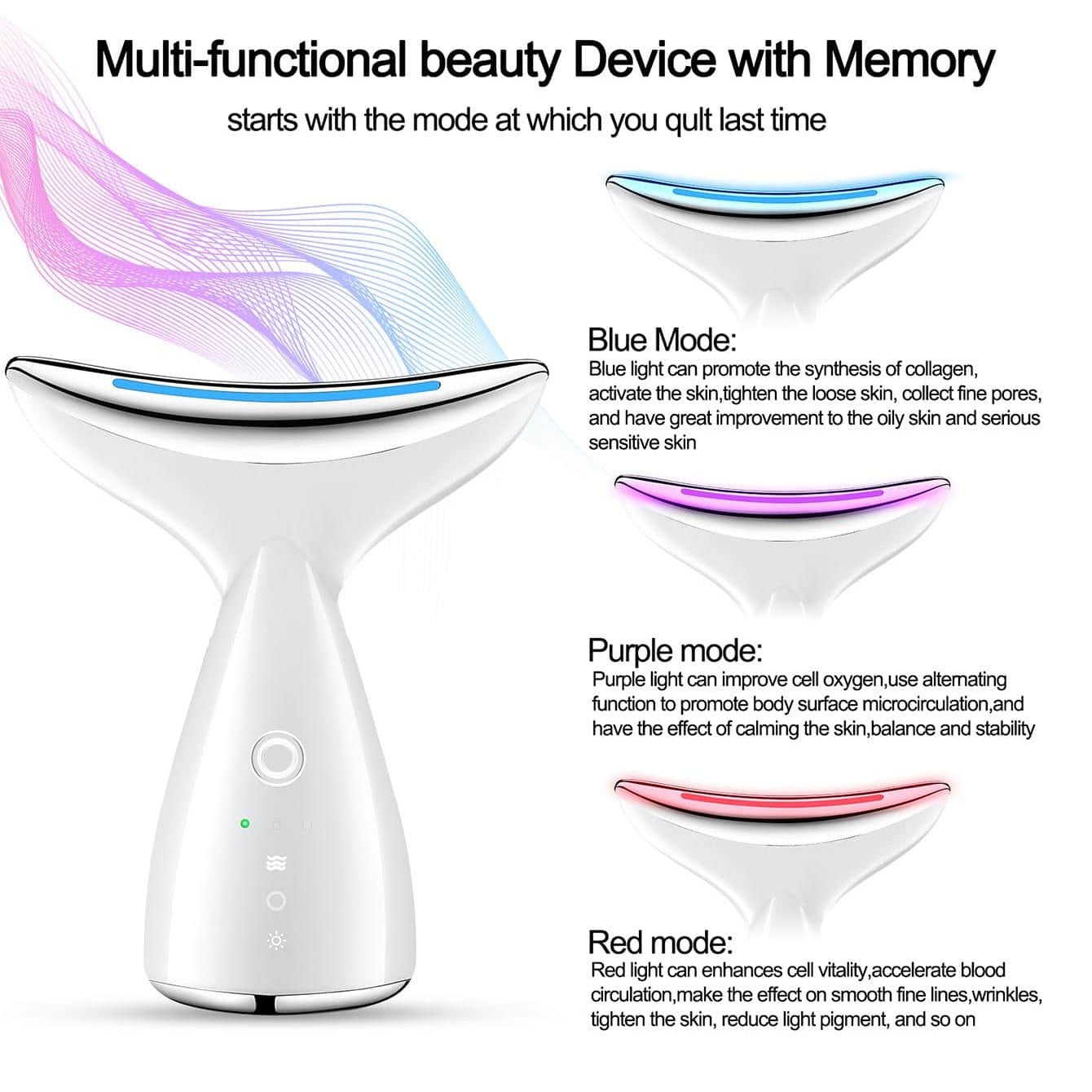 Face And Neck Tightening Device, Firm And Tightens Sagging Skin Face Neck Massager, Beauty Facial Massager For Women And Men - White Pet Essentials-6