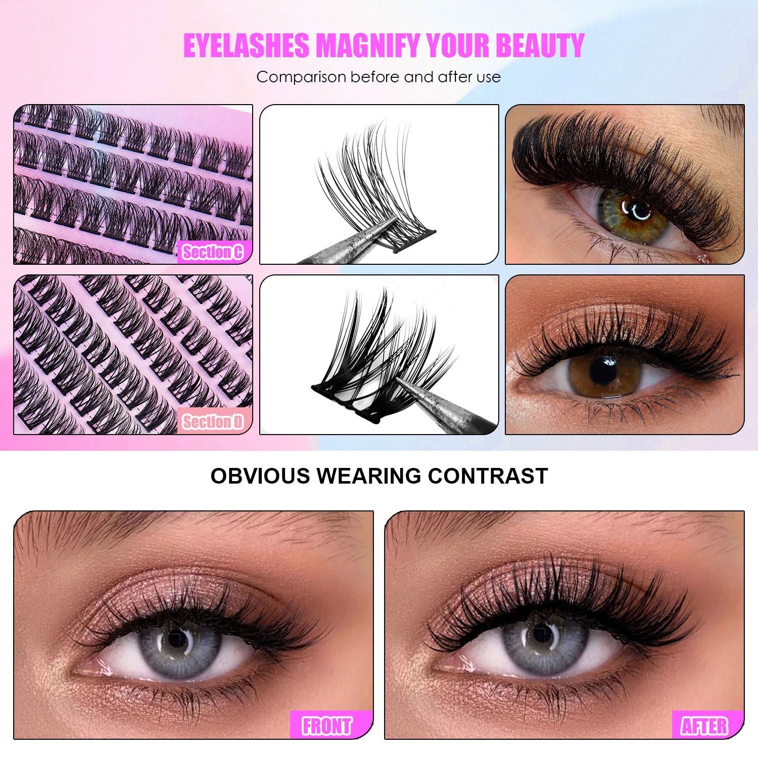 12 Rows Of 150 Segmented Lashes In Clusters Pet Essentials-6