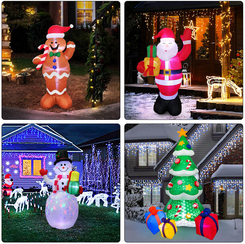 Christmas LED Lights Glowing Santa Tree Snowman Inflatable Doll Outdoor Yard Garden Decor Pet Essentials-6