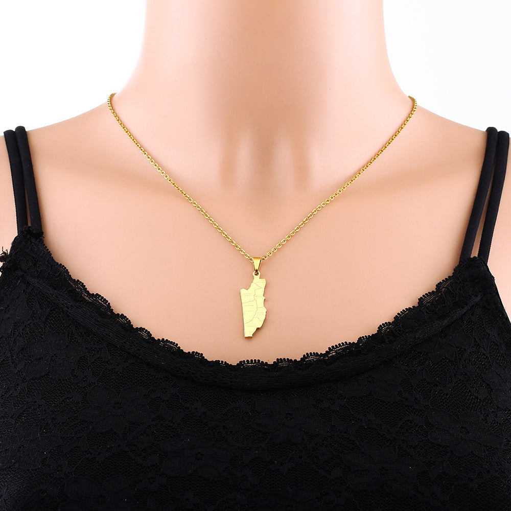European And American Fashion Belizean Map And City Pendant Items Pet Essentials-6