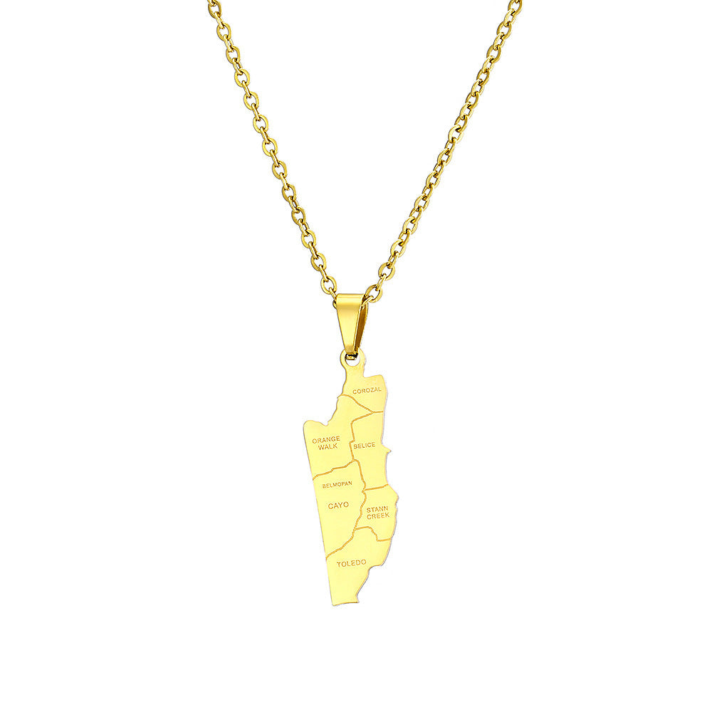 European And American Fashion Belizean Map And City Pendant Items Pet Essentials-6