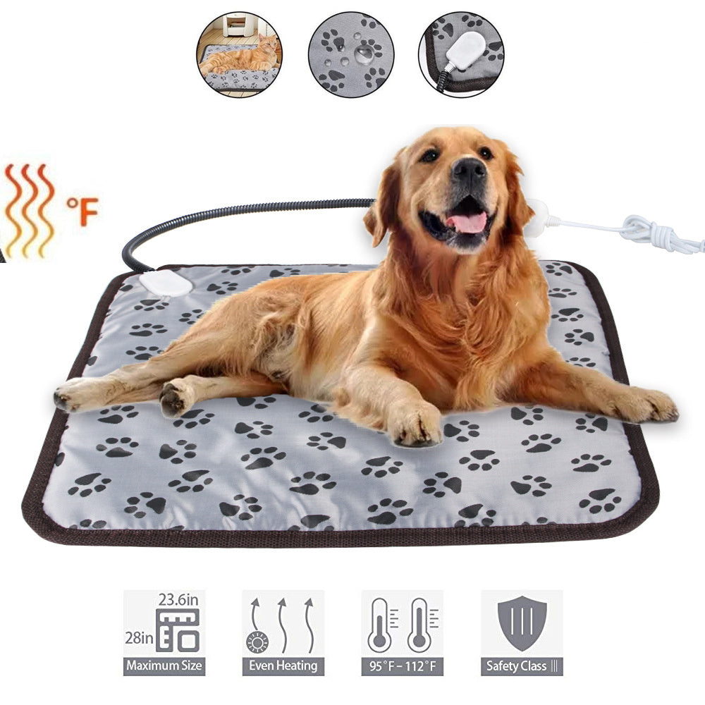 Pet Heating Pad For Dog Cat Heat Mat Indoor Electric Waterproof Dog Heated Pad With Chew Resistant Cord Winter Pet Blanket Warmer Trendify Shops