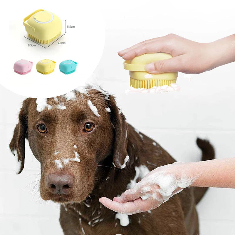 Silicone Dog Bath Massage Gloves Brush Pet Cat Bathroom Cleaning Tool Comb Brush For Dog Can Pour Shampoo Dog Grooming Supplies Pet Essentials-6