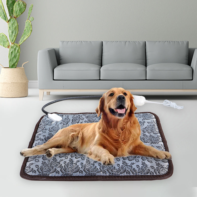 Pet Heating Pad For Dog Cat Heat Mat Indoor Electric Waterproof Dog Heated Pad With Chew Resistant Cord Winter Pet Blanket Warmer Trendify Shops
