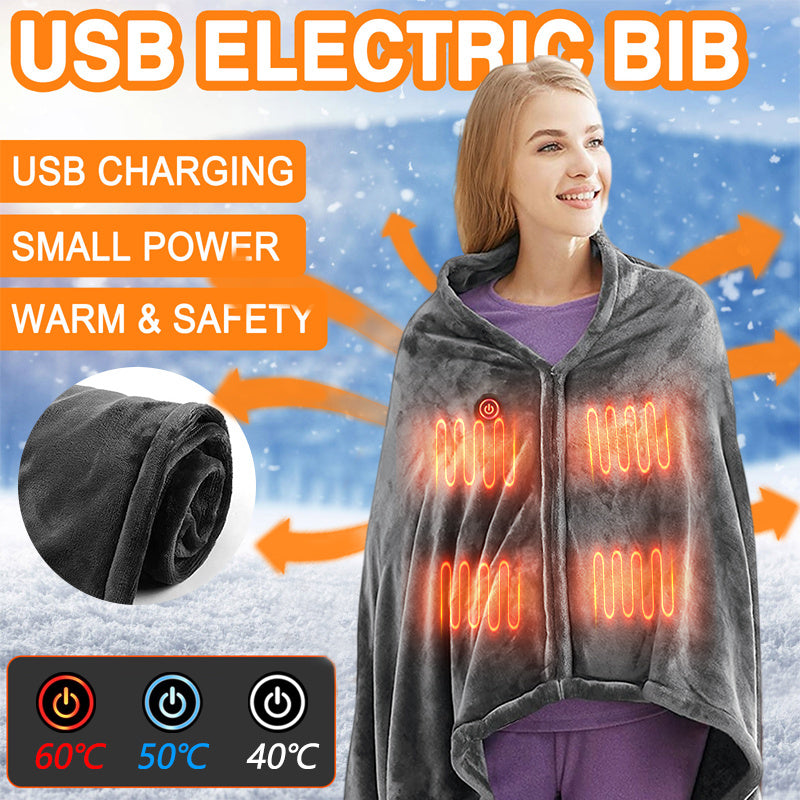 Winter Flannel Heated Blanket Cold Protection Body Warmer Usb Heated Warm Shawl Electric Heated Plush Blanket Trendify Shops