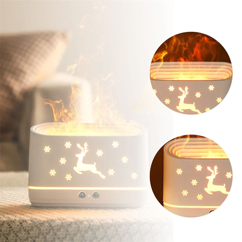 Elk Flame Humidifier Diffuser Mute Household Atmosphere Lamp Christmas Home Decorations Pet Essentials-6