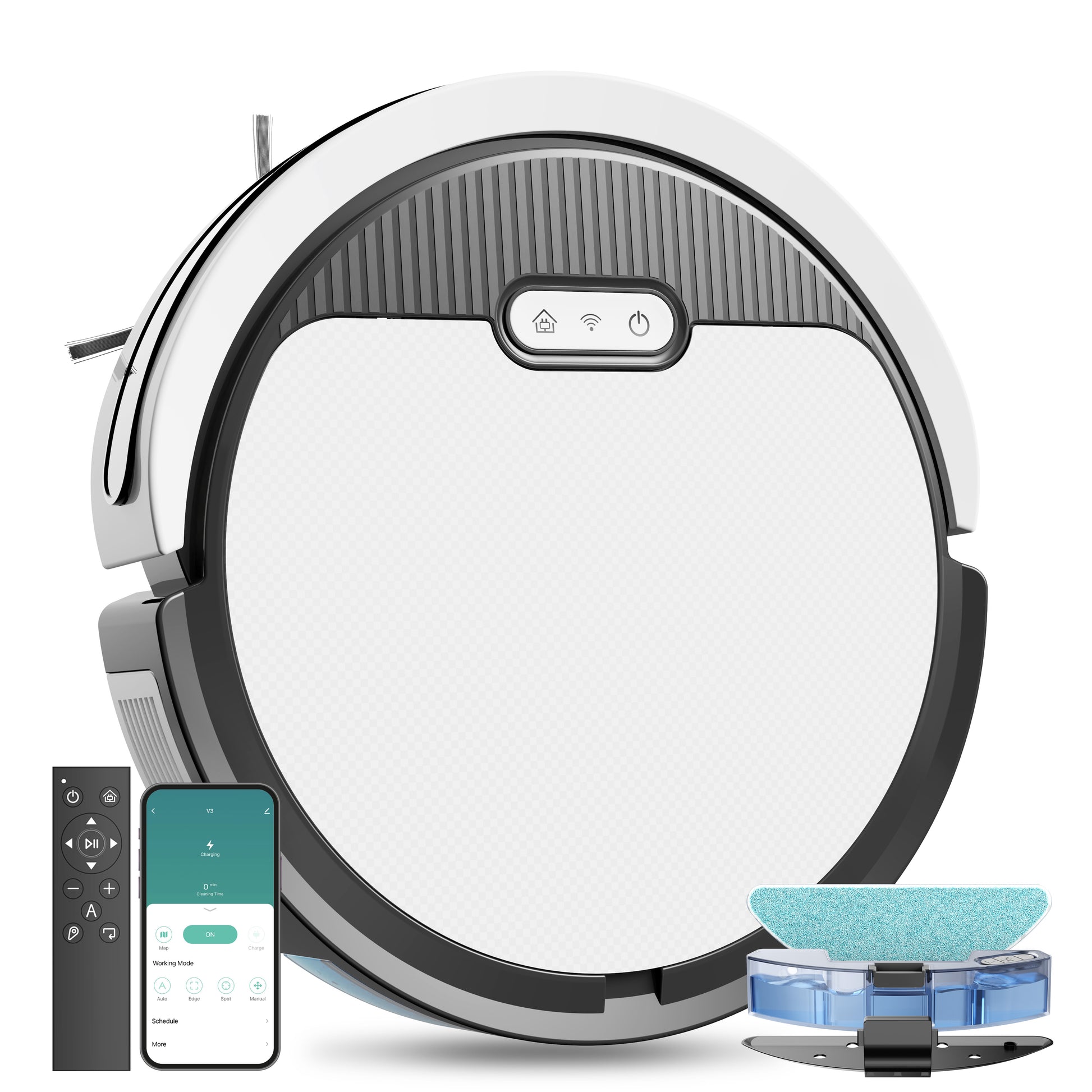 Robot Vacuum And Mop, 3 In 1 Combo Cleaner For Home With Pet Hair And Hard Floor, 5000Pa Suction, 120 Mins Run Time,Self-Charging,Super Thin Body Pet Essentials-6