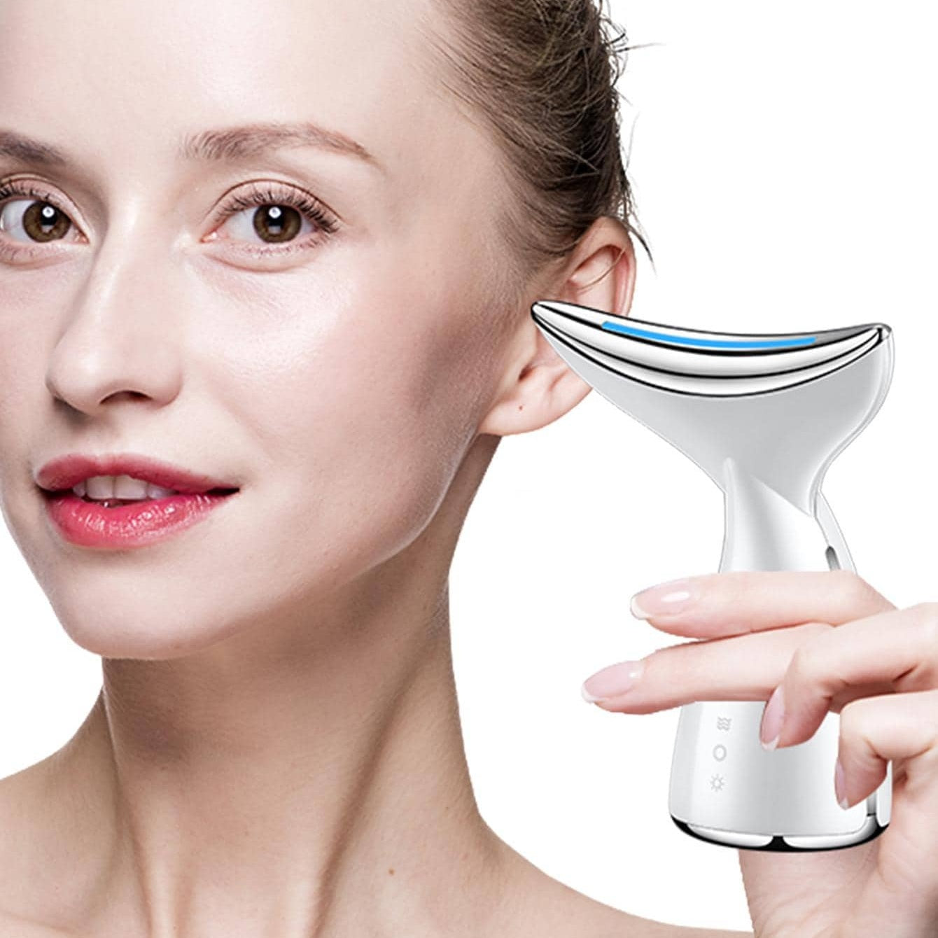 Face And Neck Tightening Device, Firm And Tightens Sagging Skin Face Neck Massager, Beauty Facial Massager For Women And Men - White Pet Essentials-6