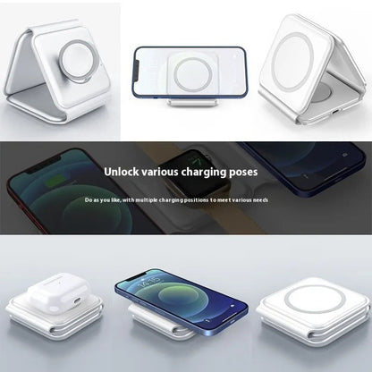 3 In 1 Magnetic Wireless Charging Folding Mobile Phone Holder Trendify Shops